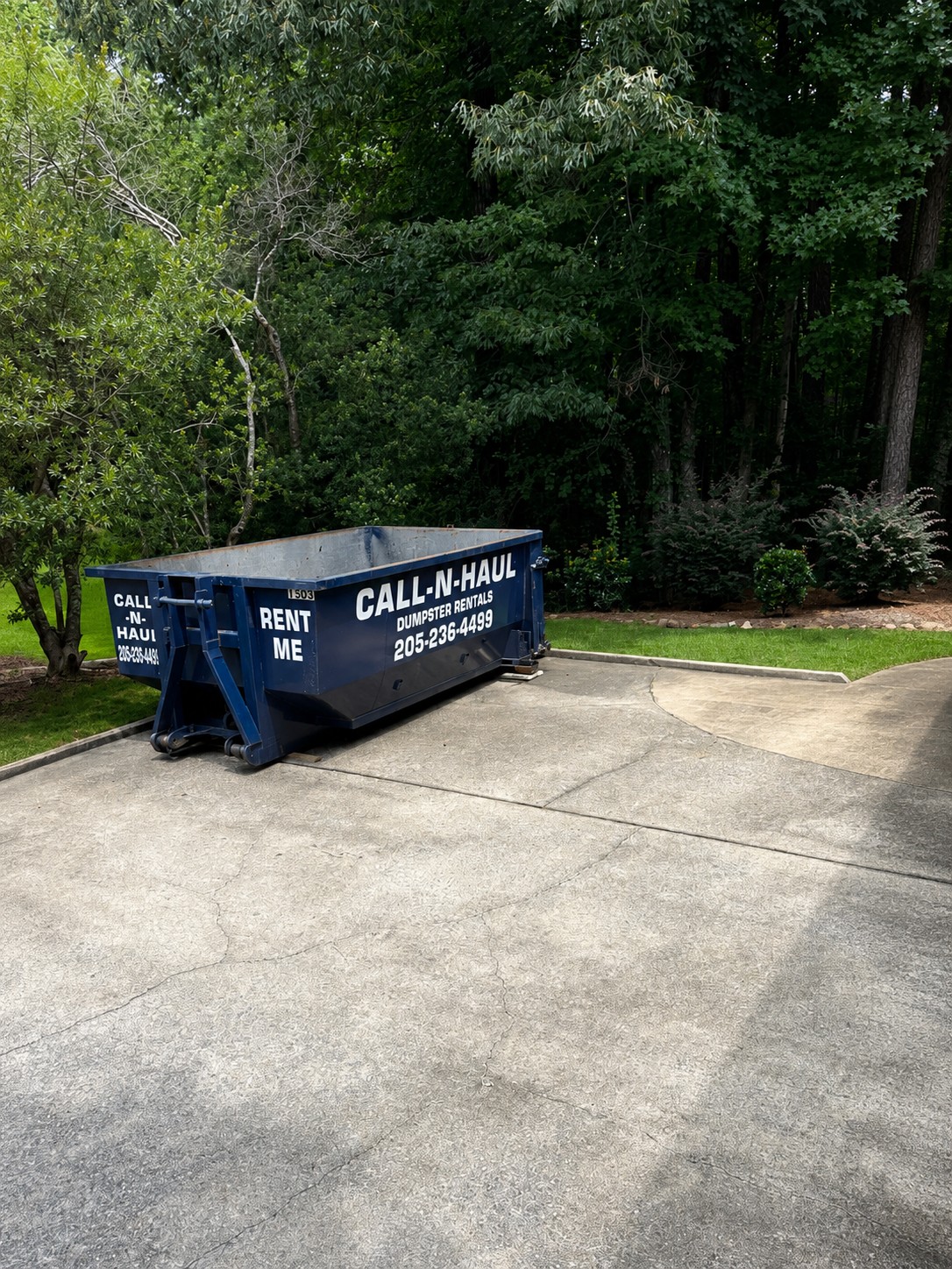 Call-N-Haul dumpster rental at a residential project in Birmingham Alabama