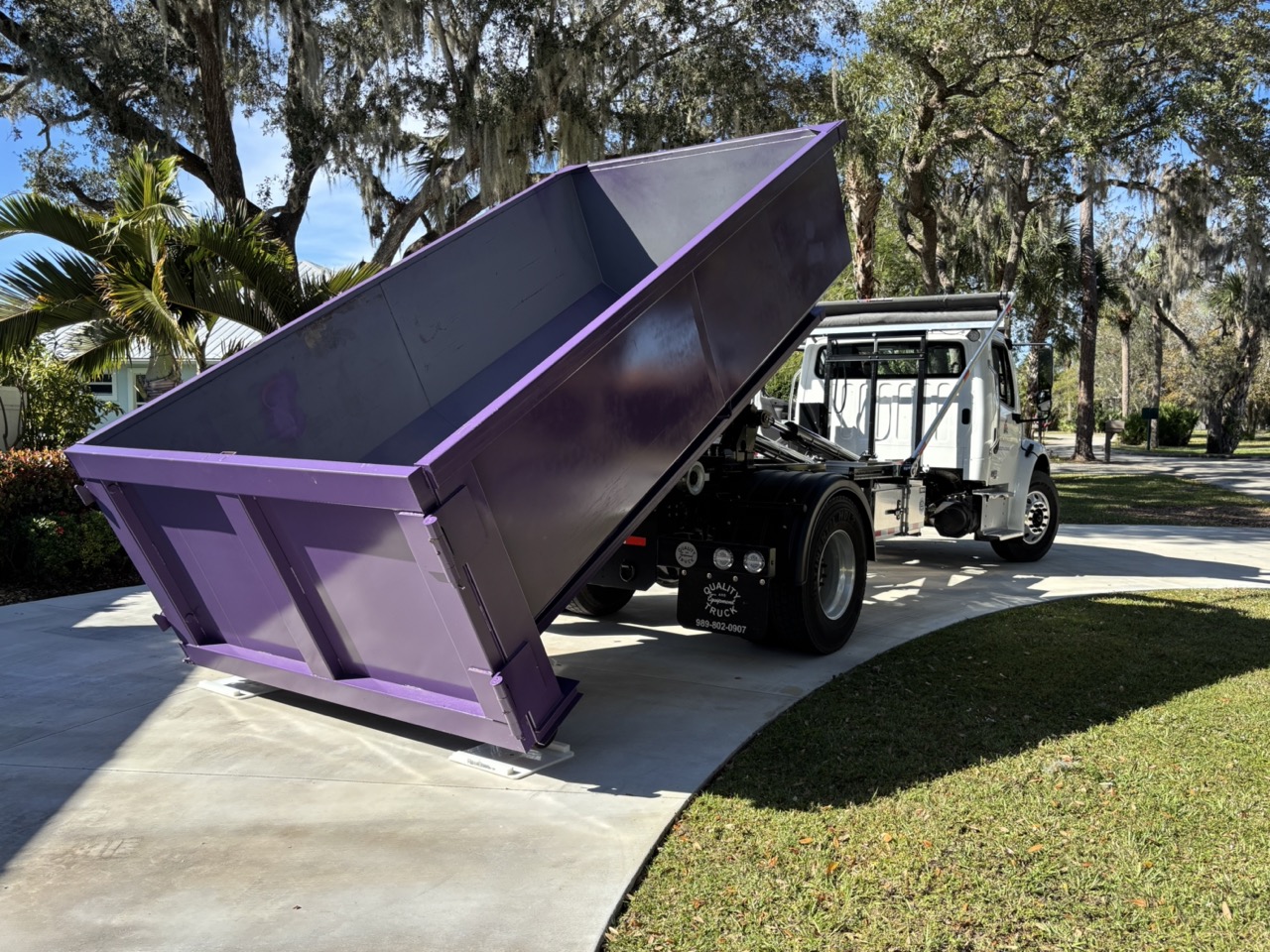 Chickadee dumpster in West Palm Beach, providing efficient and affordable dumpster solutions for all types of projects.
