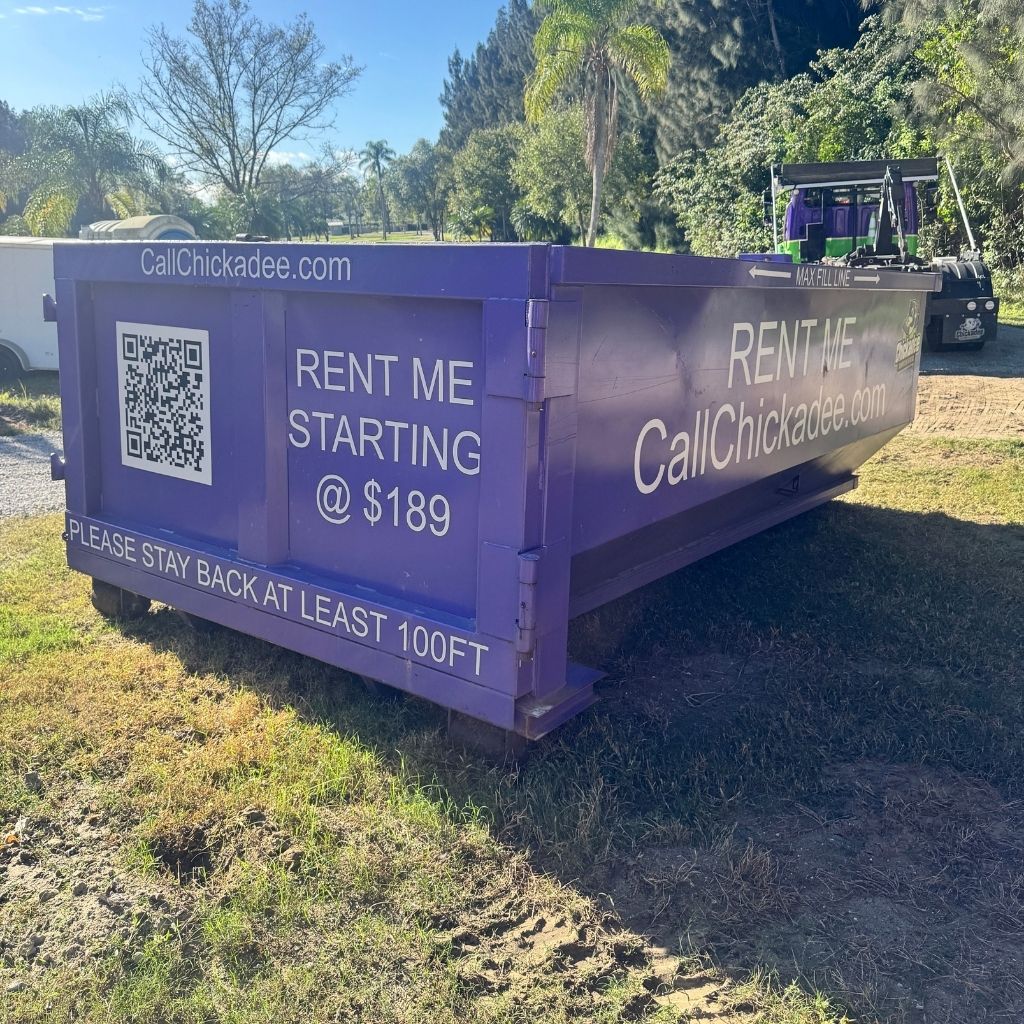 15-Yard dumpster on the treasure coast on a new construction job site