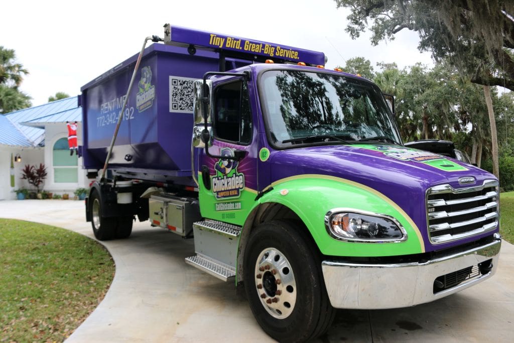 Port St. Lucie dumpster rental provided by chickadee 24/7