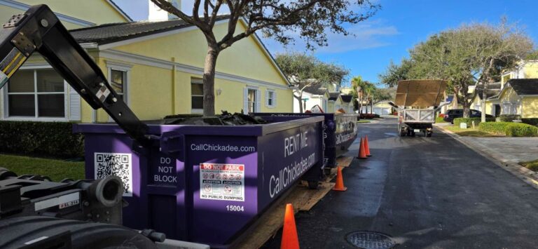 dumpster swap service for roofing job in Port St Lucie contractor project