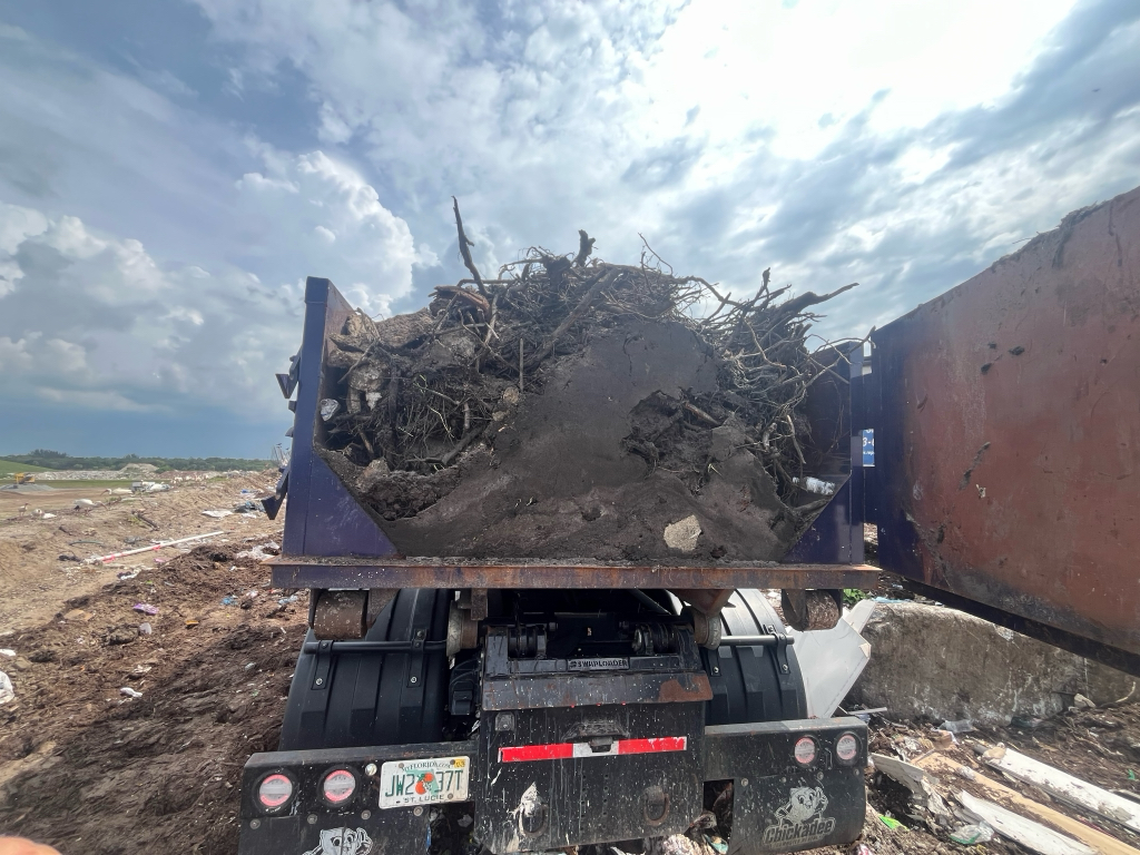 Can I put dirt in a dumpster?