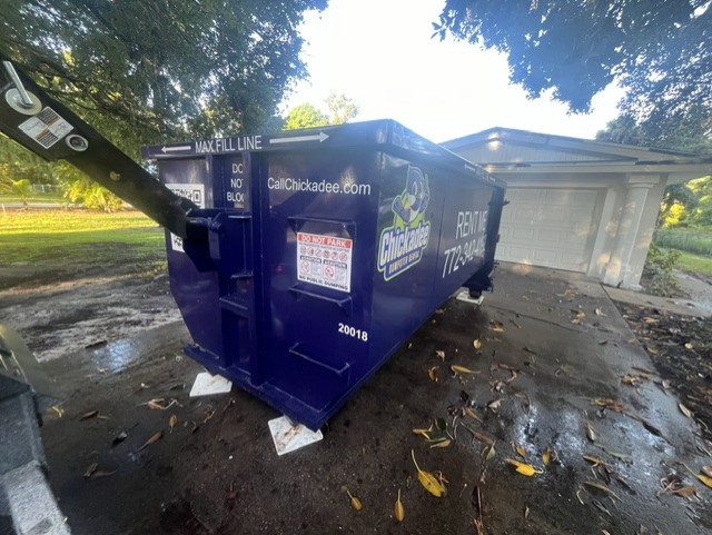20-yard dumpster with driveway protection in Dodgertown Vero Beach