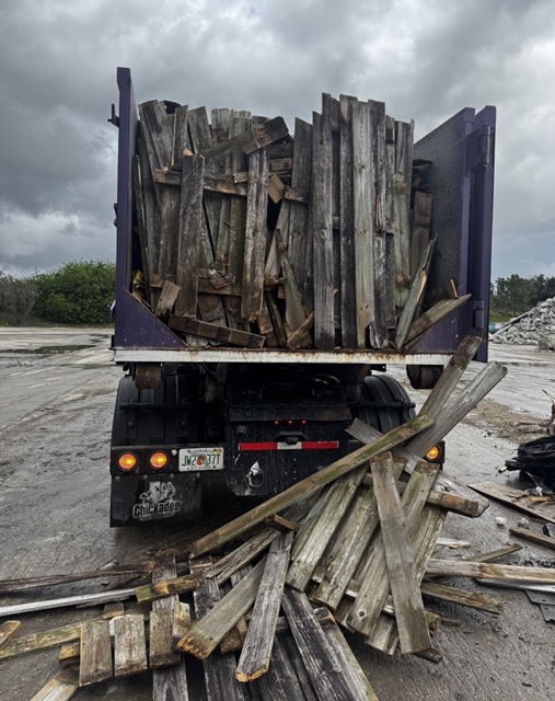 Wood Fence in 20-yard dumpster