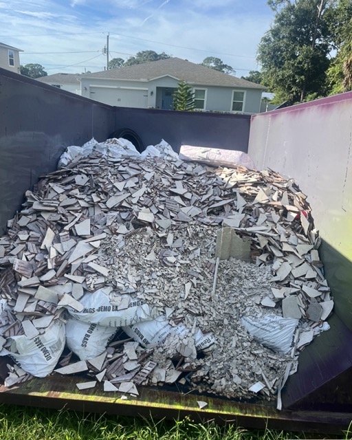 Tile Flooring in a Dumpster