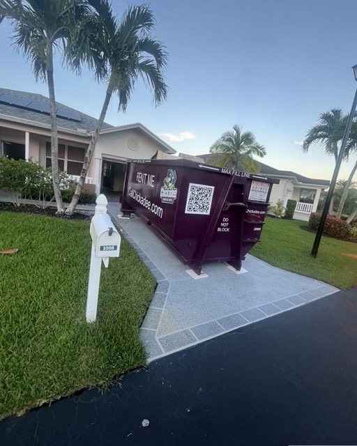 20-yard dumpster in Port Saint Lucie full from a garage cleanout