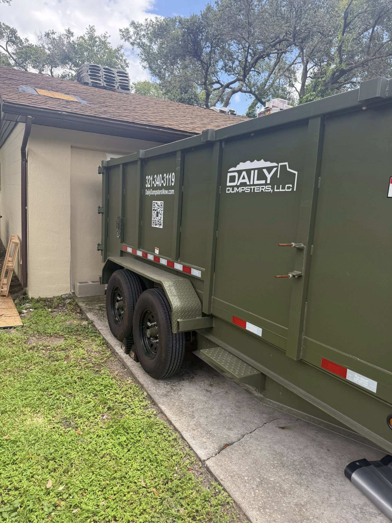 Dumpster rental for reroof job