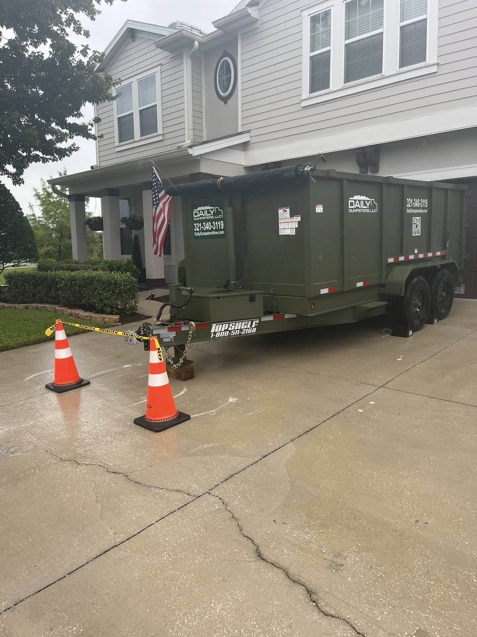 Dumpster trailers are driveway friendly