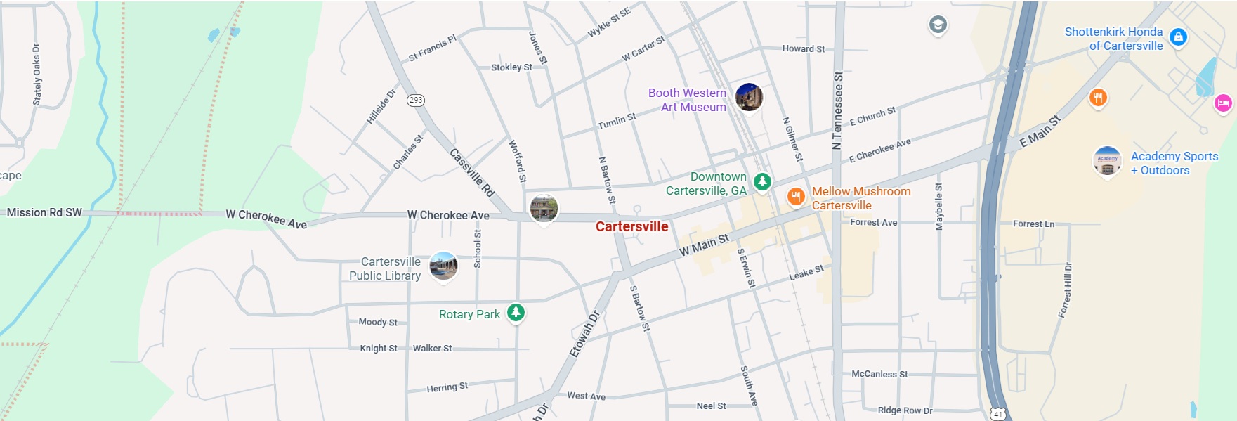 Third Day Dumpster Rentals Service Area is in Cartersville GA