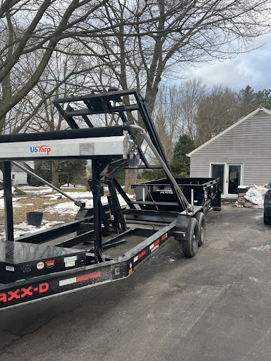 Dumpster delivered to a residential driveway in Clarks Summit, PA