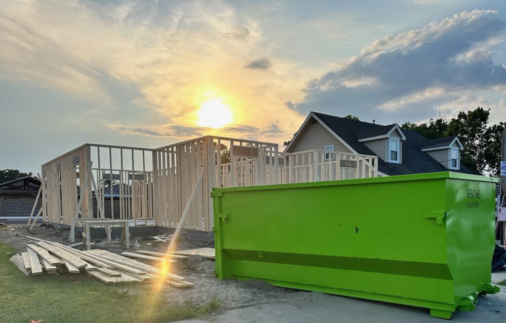 roll off dumpster rental, new construction home