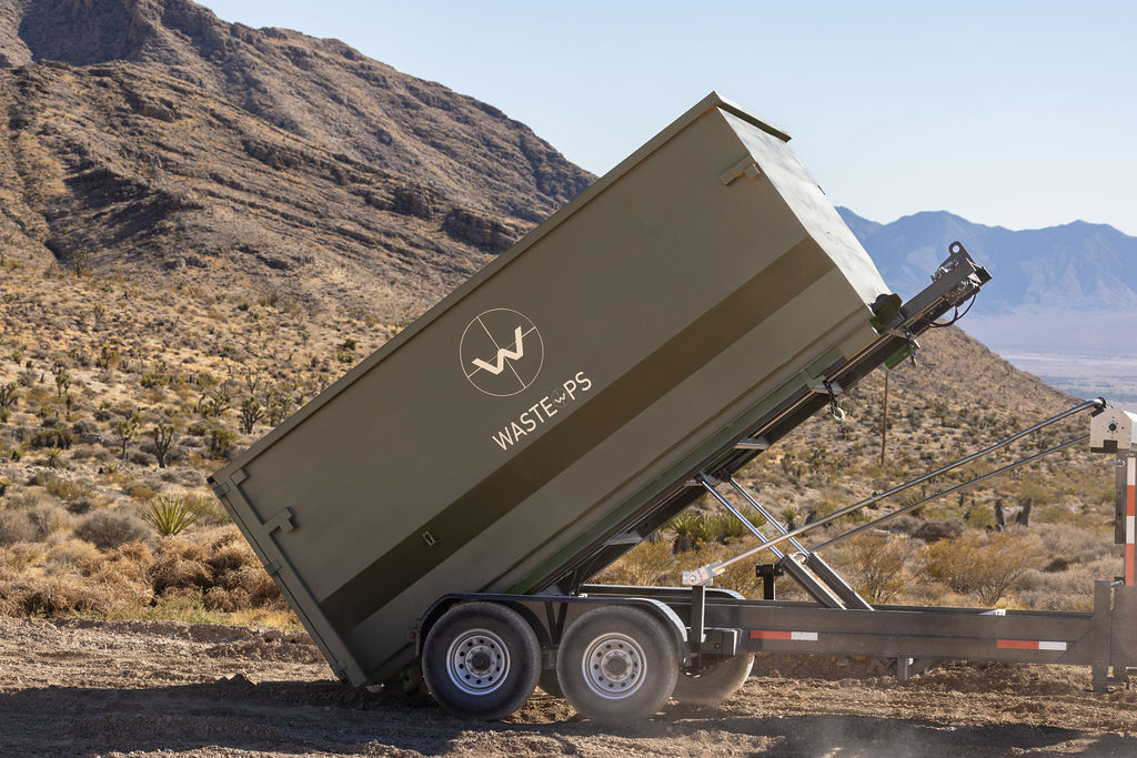 Roll off dumpster drop
